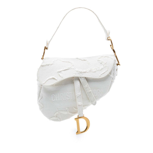 Canvas Embroidered Camouflage Saddle Bag - Image 1