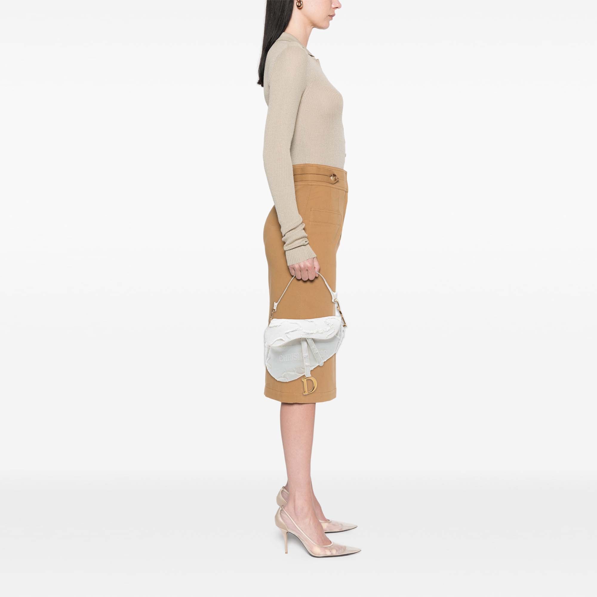 Canvas Embroidered Camouflage Saddle Bag - Image 8