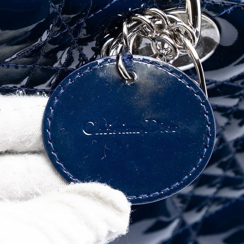 Large Patent Cannage Lady Dior - Image 5