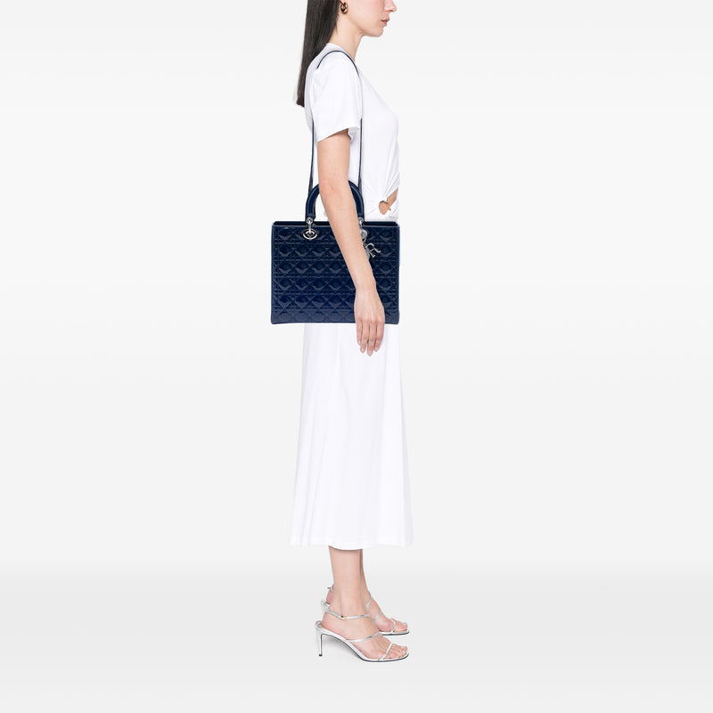 Large Patent Cannage Lady Dior - Image 6