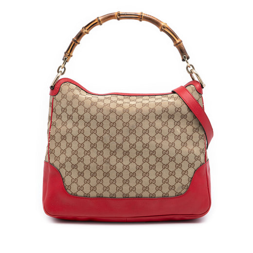 GG Canvas Bamboo Diana Satchel - Image 1