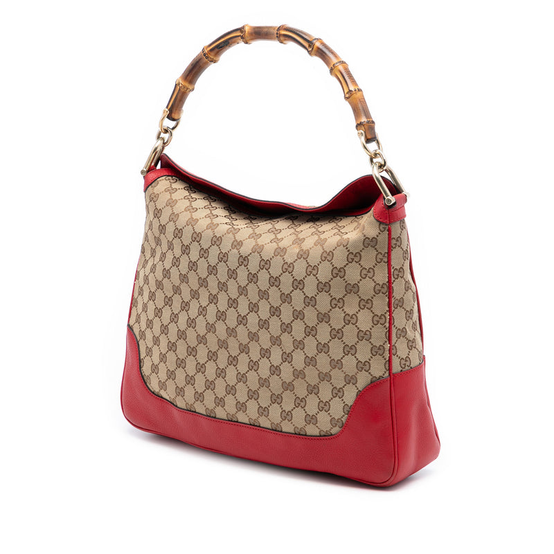 GG Canvas Bamboo Diana Satchel - Image 2