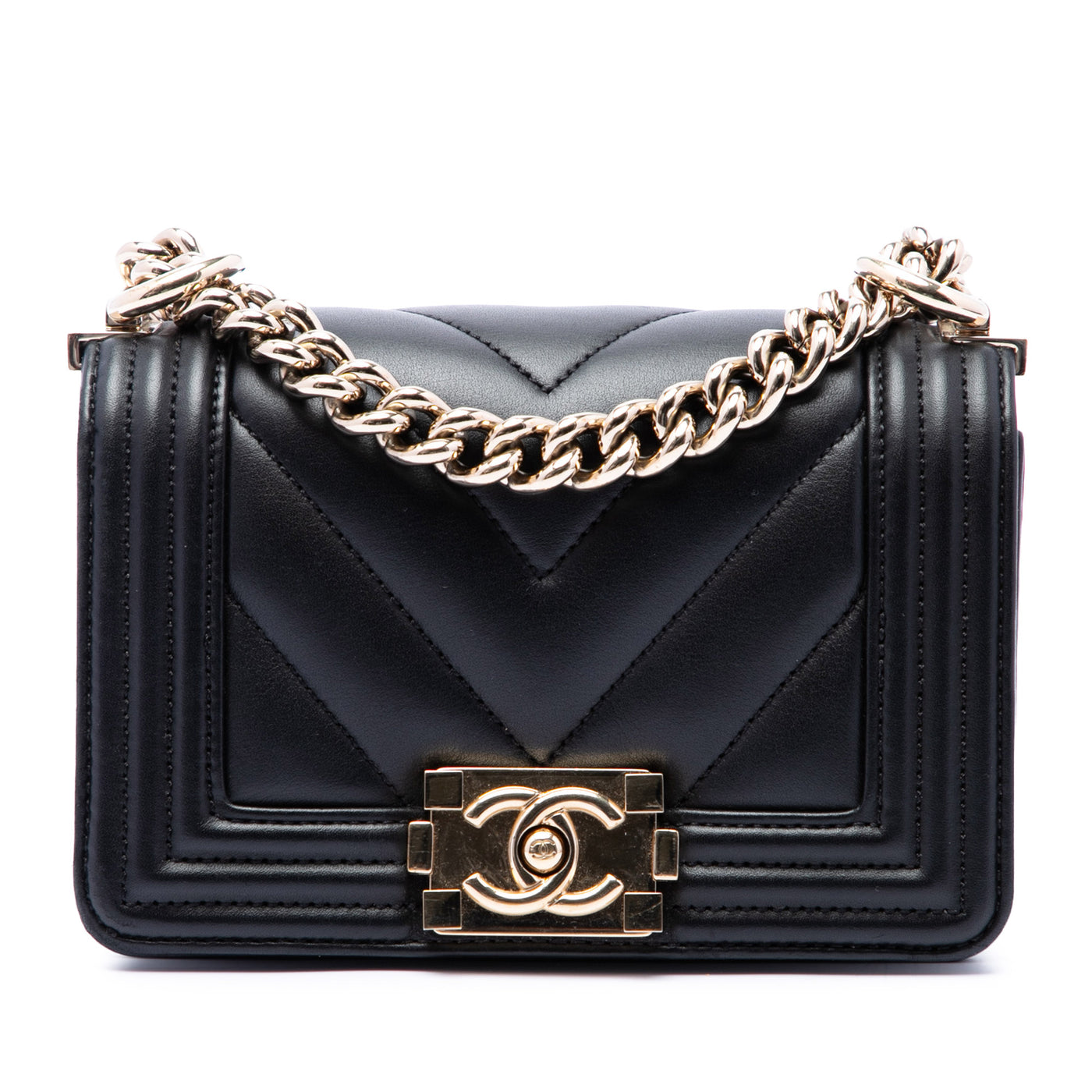 Mini Chevron Lambskin Boy Flap - Image 1