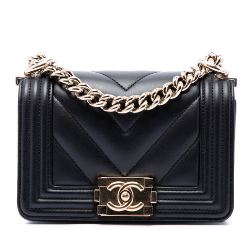 Mini Chevron Lambskin Boy Flap - Image 1