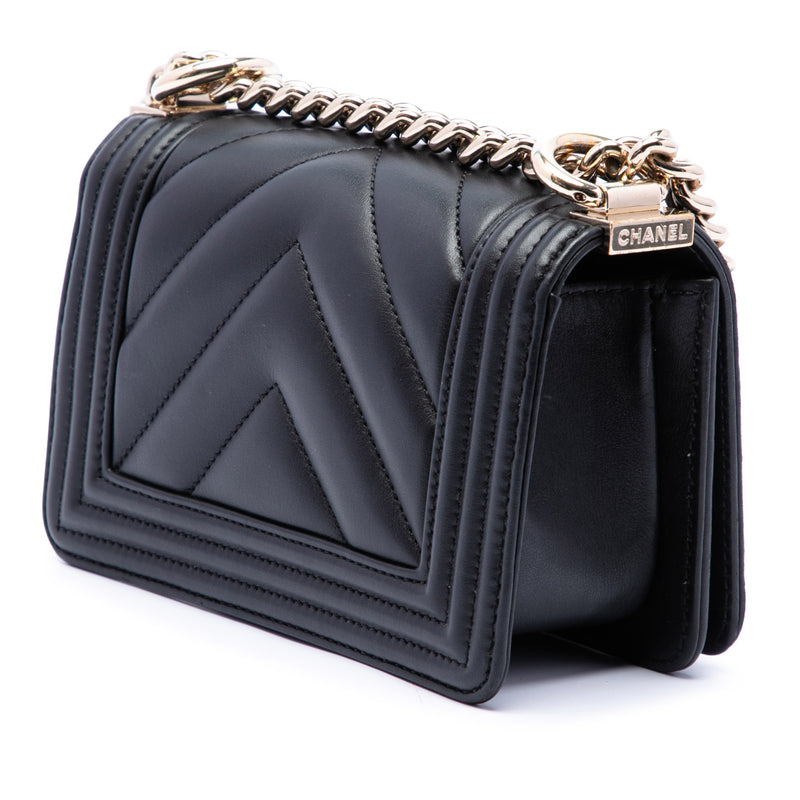 Mini Chevron Lambskin Boy Flap - Image 2