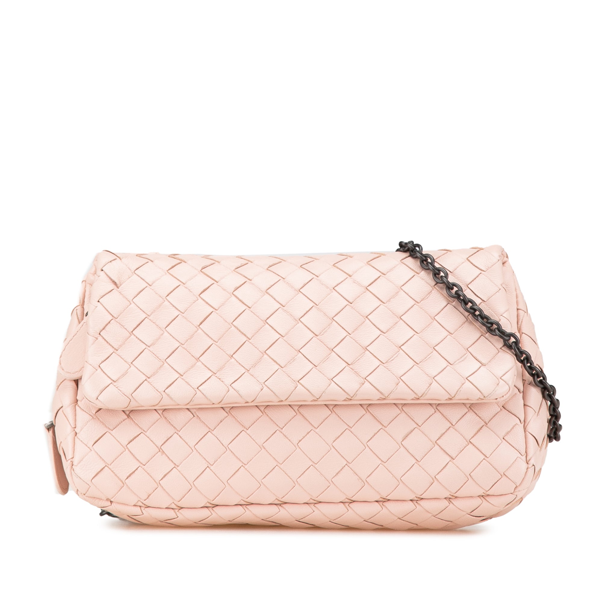 Leather Intrecciato Chain Flap Crossbody - Image 1
