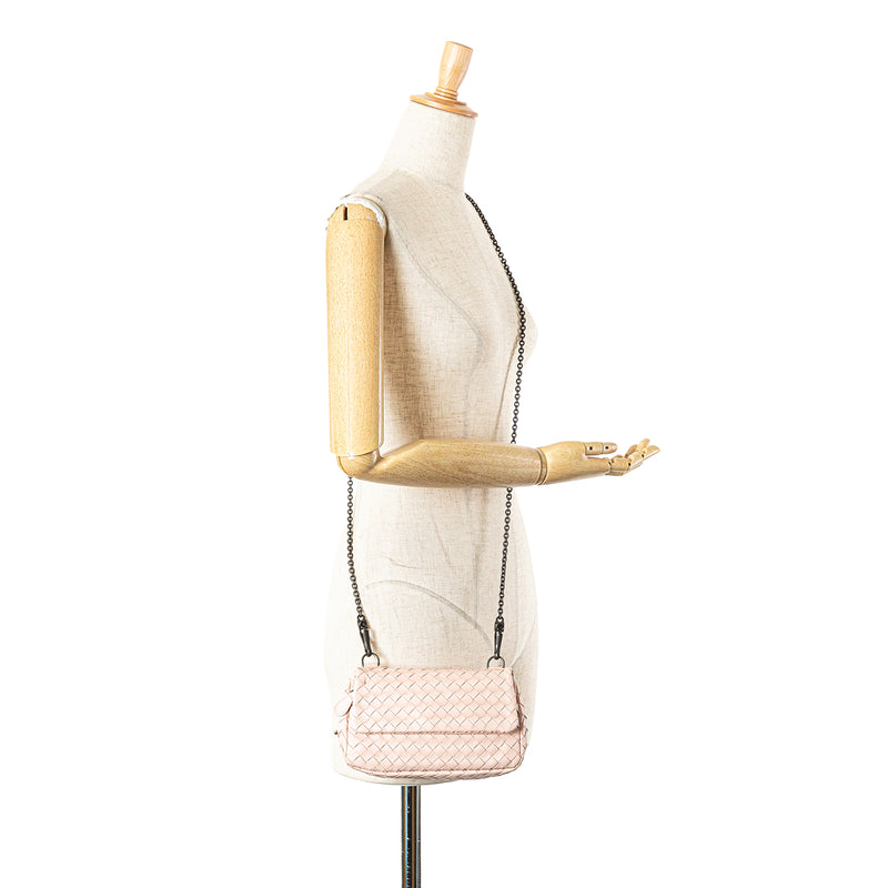 Leather Intrecciato Chain Flap Crossbody - Image 12