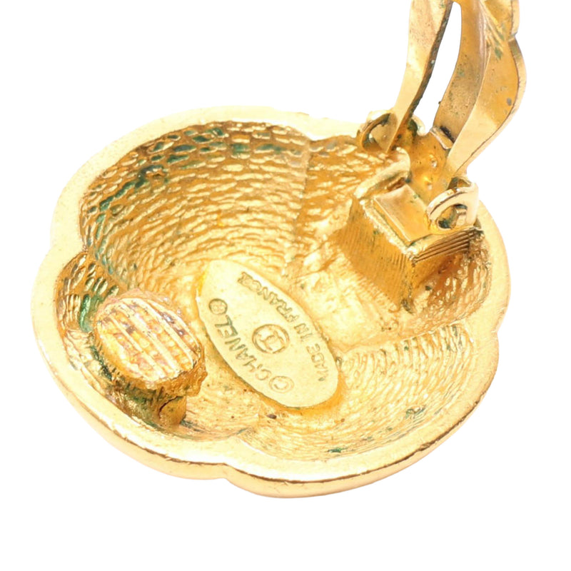 CC Gold Plated Round Clip On Earrings - Image 4