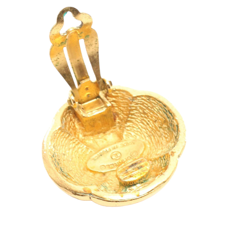 CC Gold Plated Round Clip On Earrings - Image 5