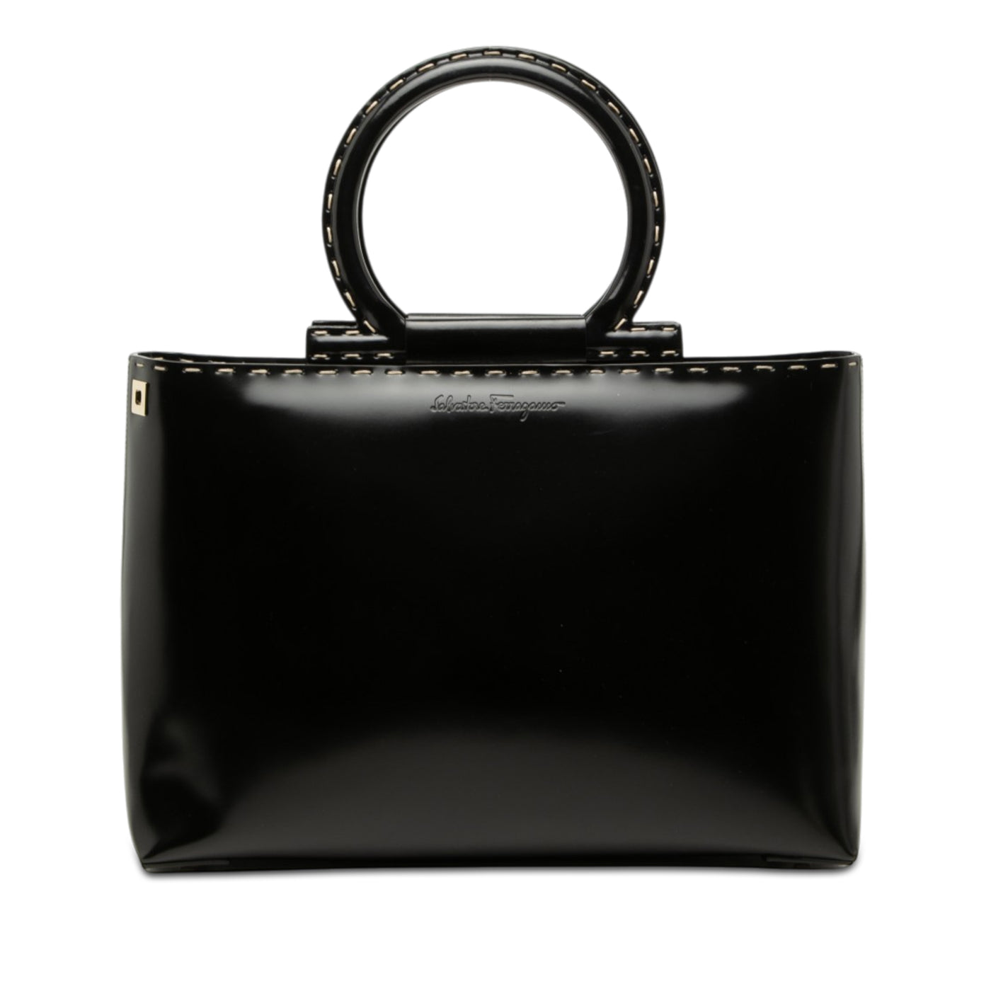 Patent Gancini Top Handle Satchel - Image 1
