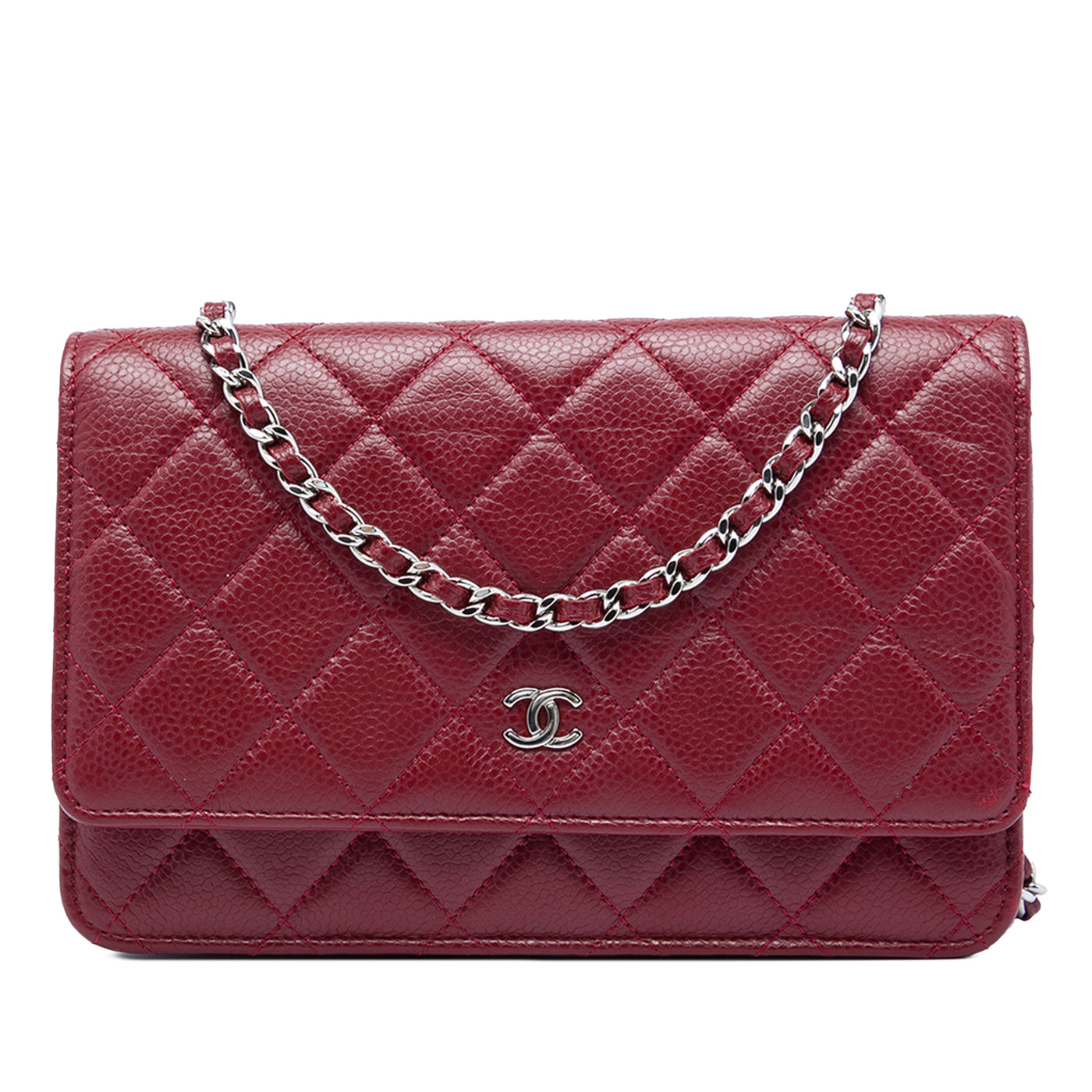 CC Quilted Caviar Wallet on Chain - Image 1