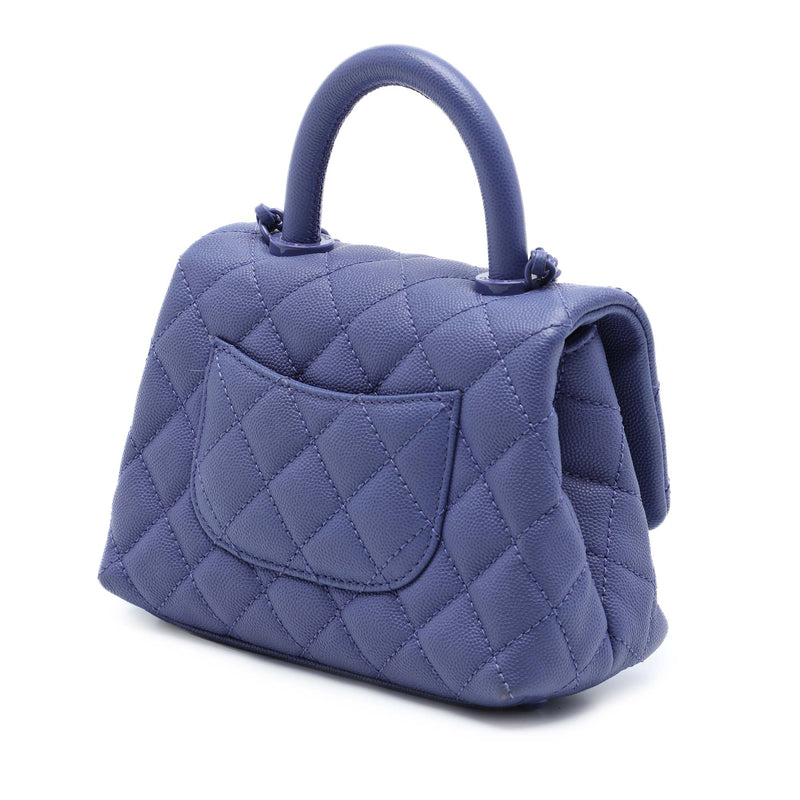 Extra Mini Quilted Caviar Incognito Coco Top Handle Bag - Image 2