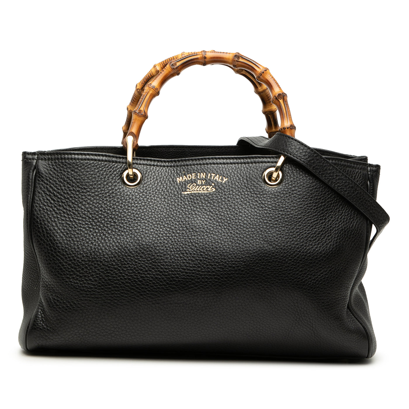 Medium Calfskin Bamboo Shopper Satchel - Image 1