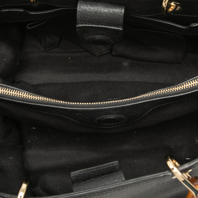 Medium Calfskin Bamboo Shopper Satchel - Image 4