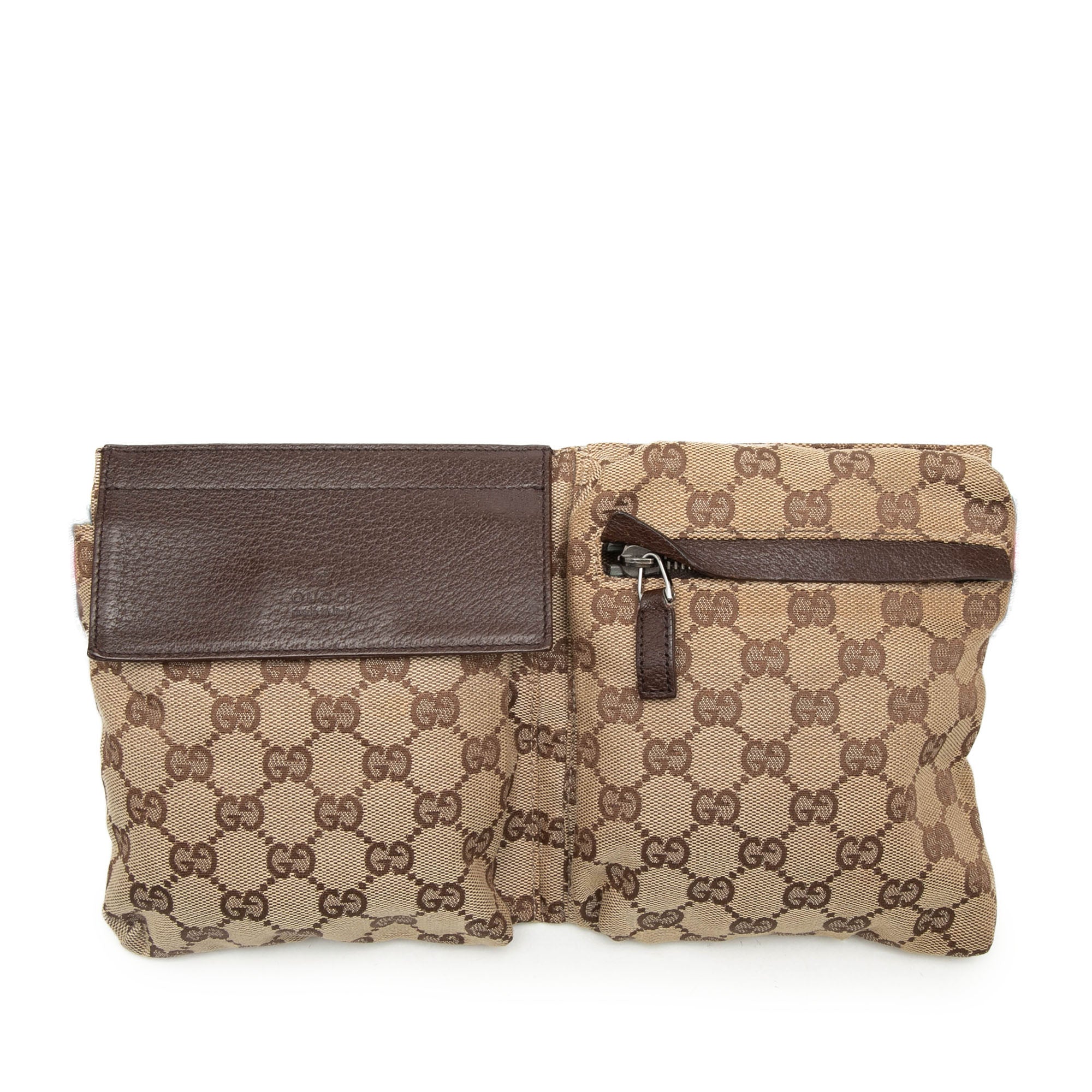 GG Canvas Web Double Pocket Belt Bag - Image 1
