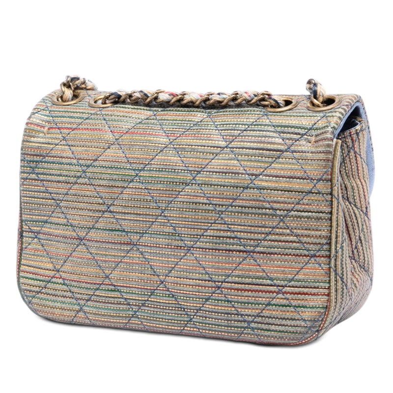 Paris Seoul Mini Metallic Lambskin Striped Flap - Image 2