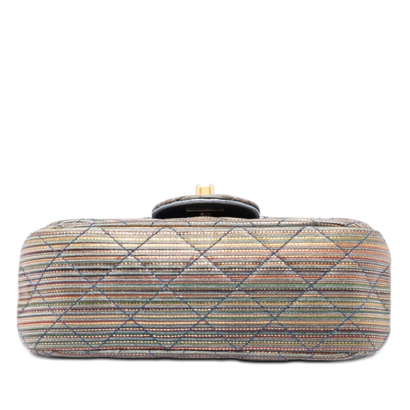 Paris Seoul Mini Metallic Lambskin Striped Flap - Image 3