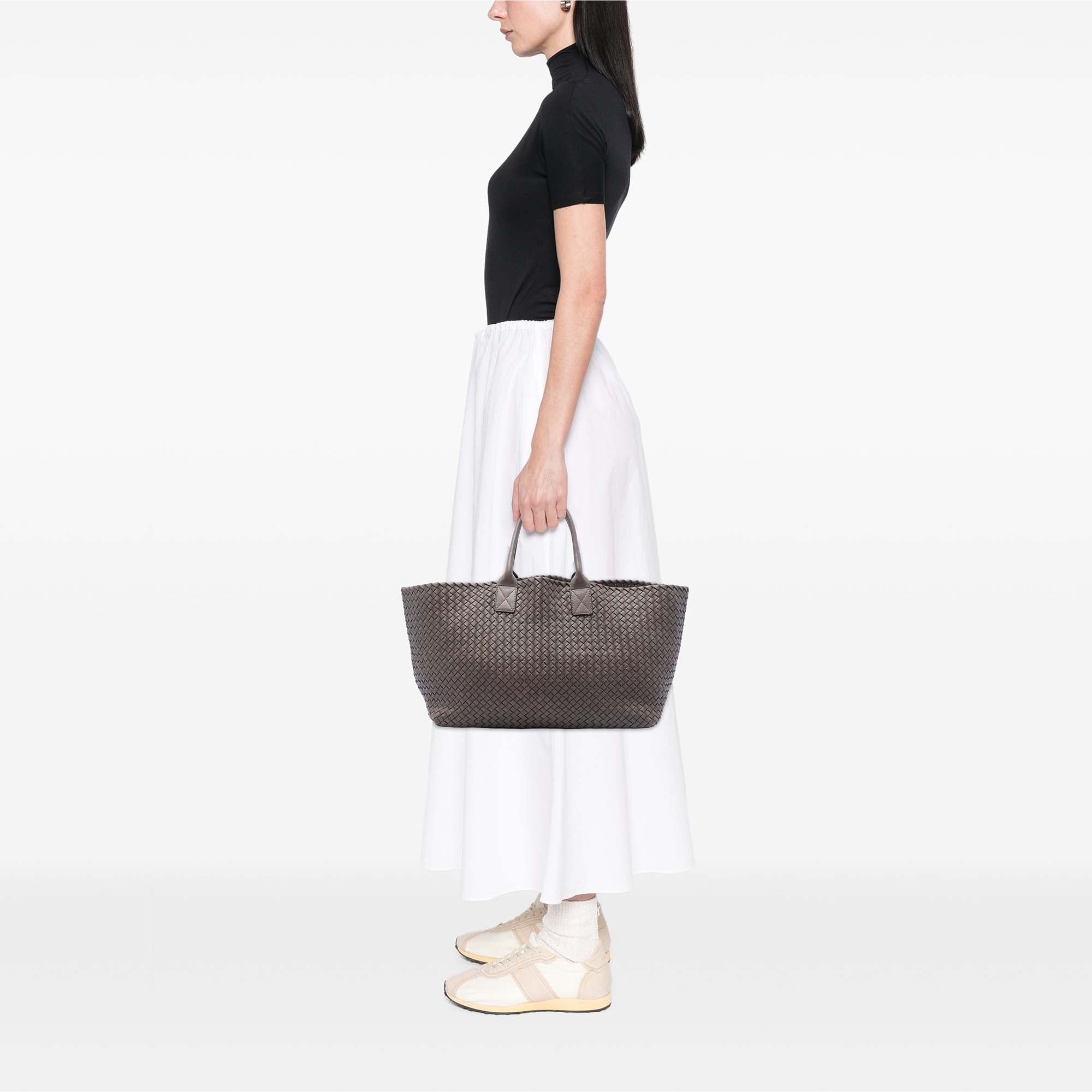 Large Lambskin Intreccio Cabat Tote - Image 5