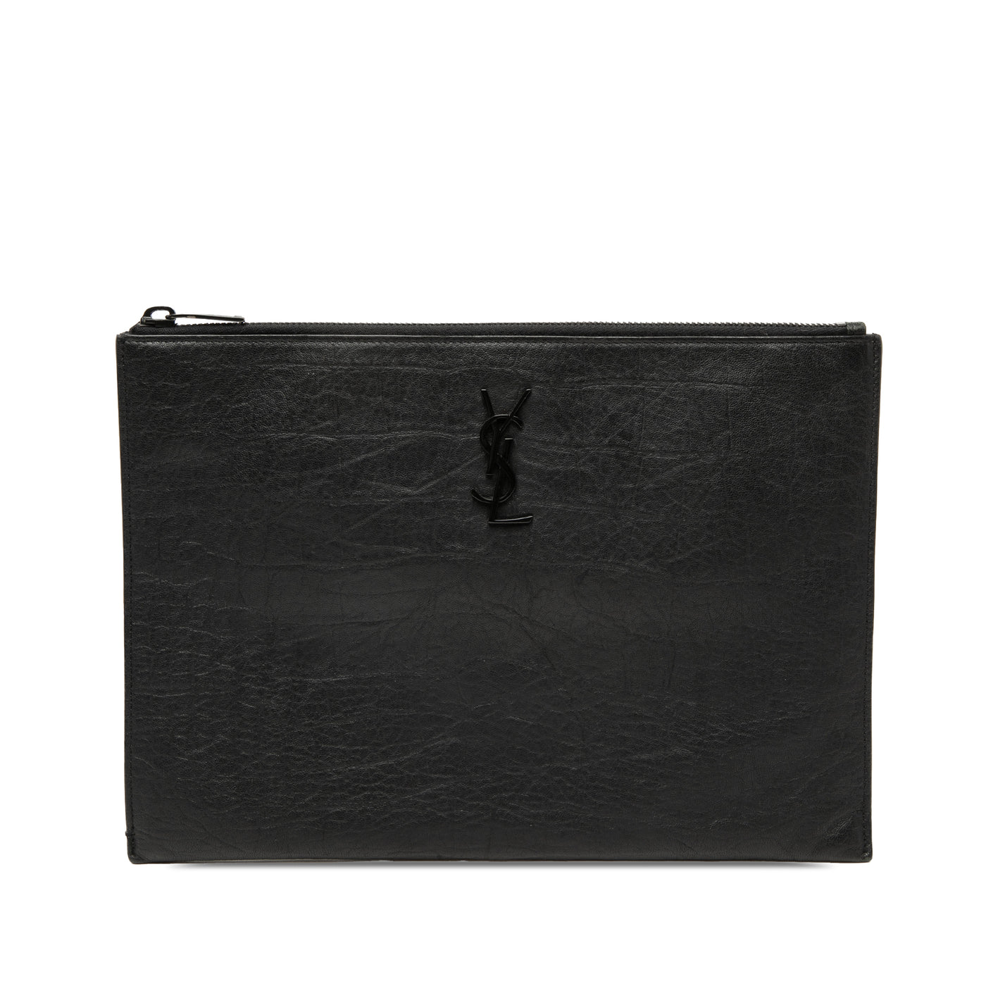 Croc Embossed Leather Monogram Document Holder - Image 1