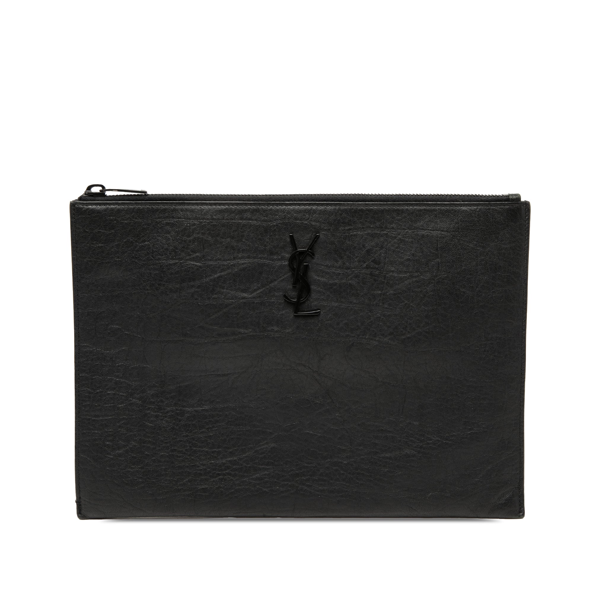 Croc Embossed Leather Monogram Document Holder - Image 1