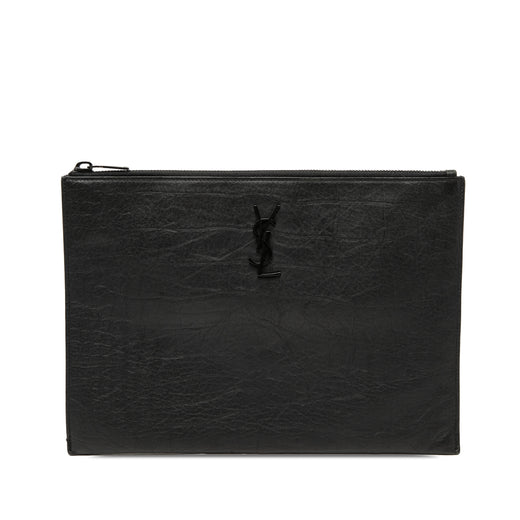 Croc Embossed Leather Monogram Document Holder - Image 1