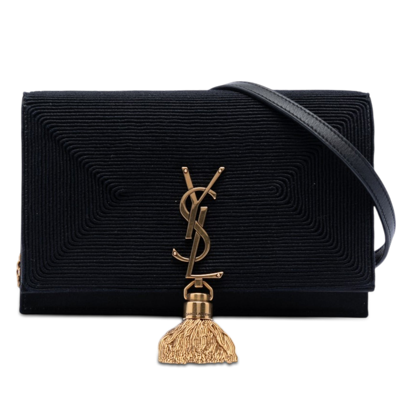 Embroidered Satin Monogram Kate Tassel Wallet on Chain - Image 1