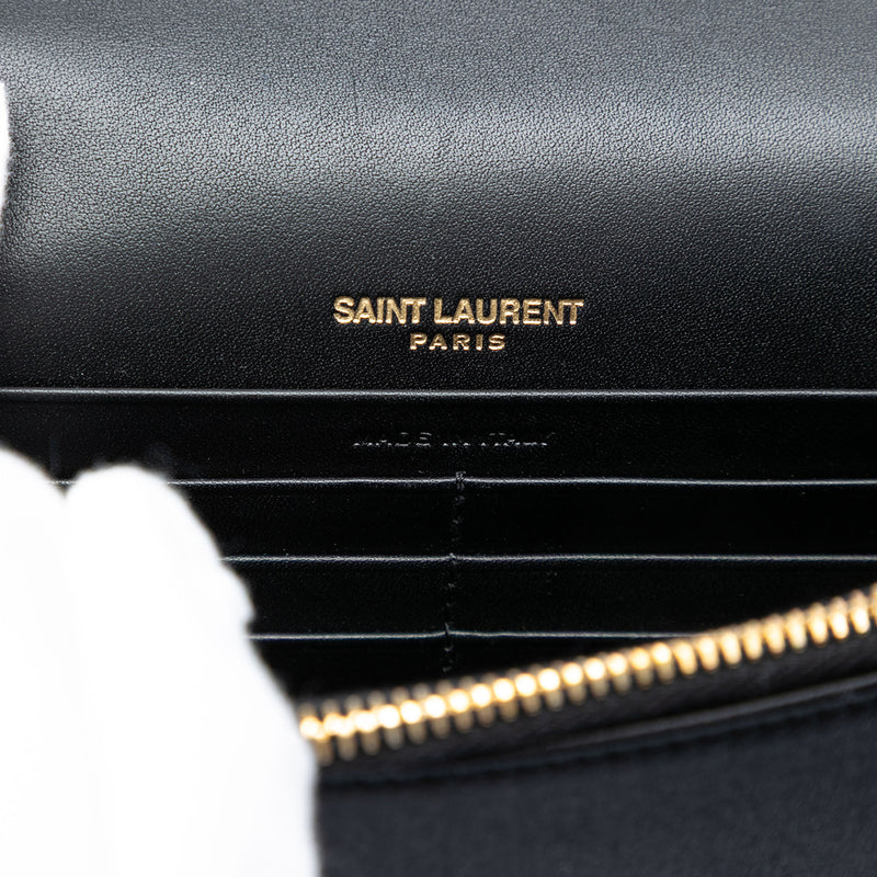 Embroidered Satin Monogram Kate Tassel Wallet on Chain - Image 5