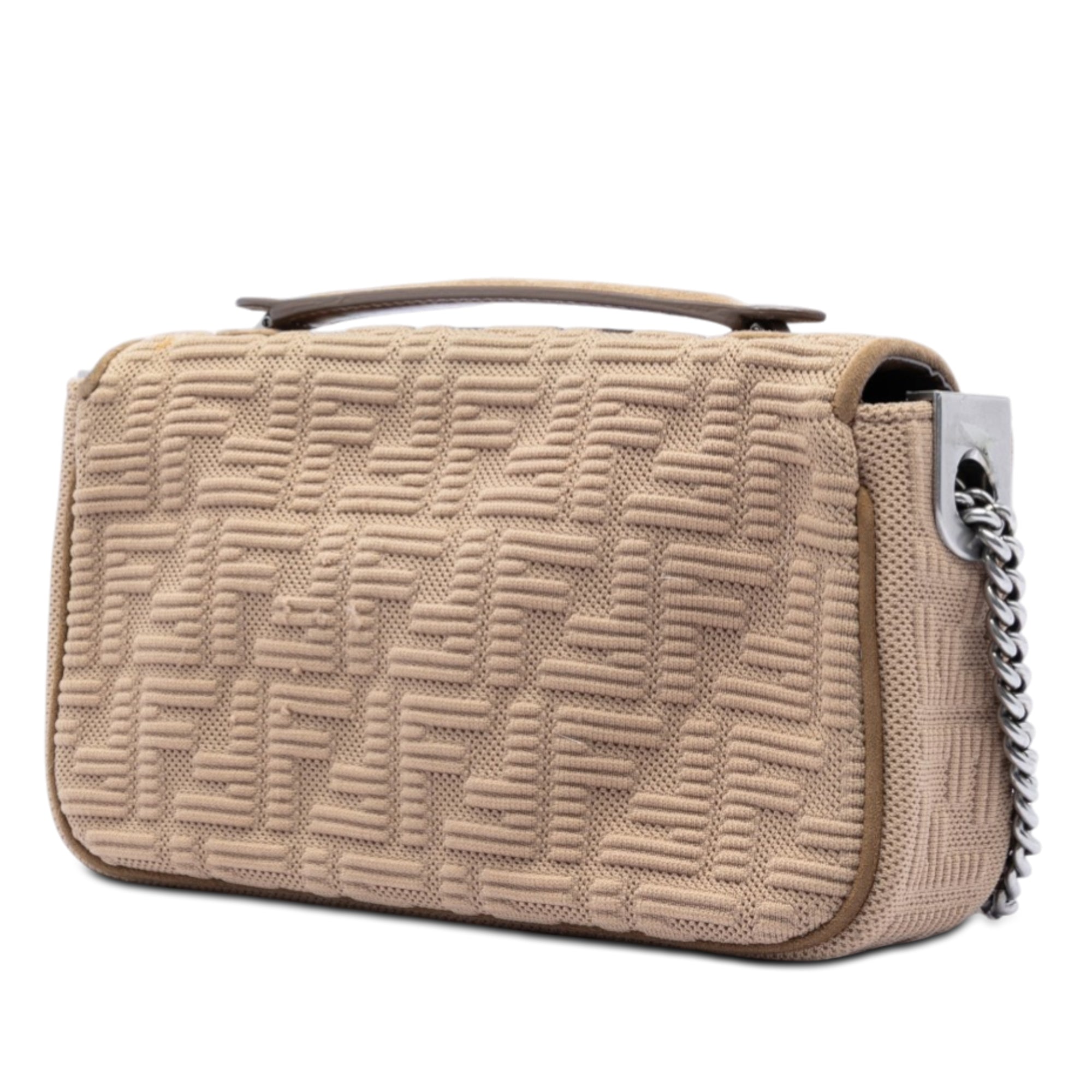 Zucca Embossed Technical Fabric Chain Midi Baguette - Image 2