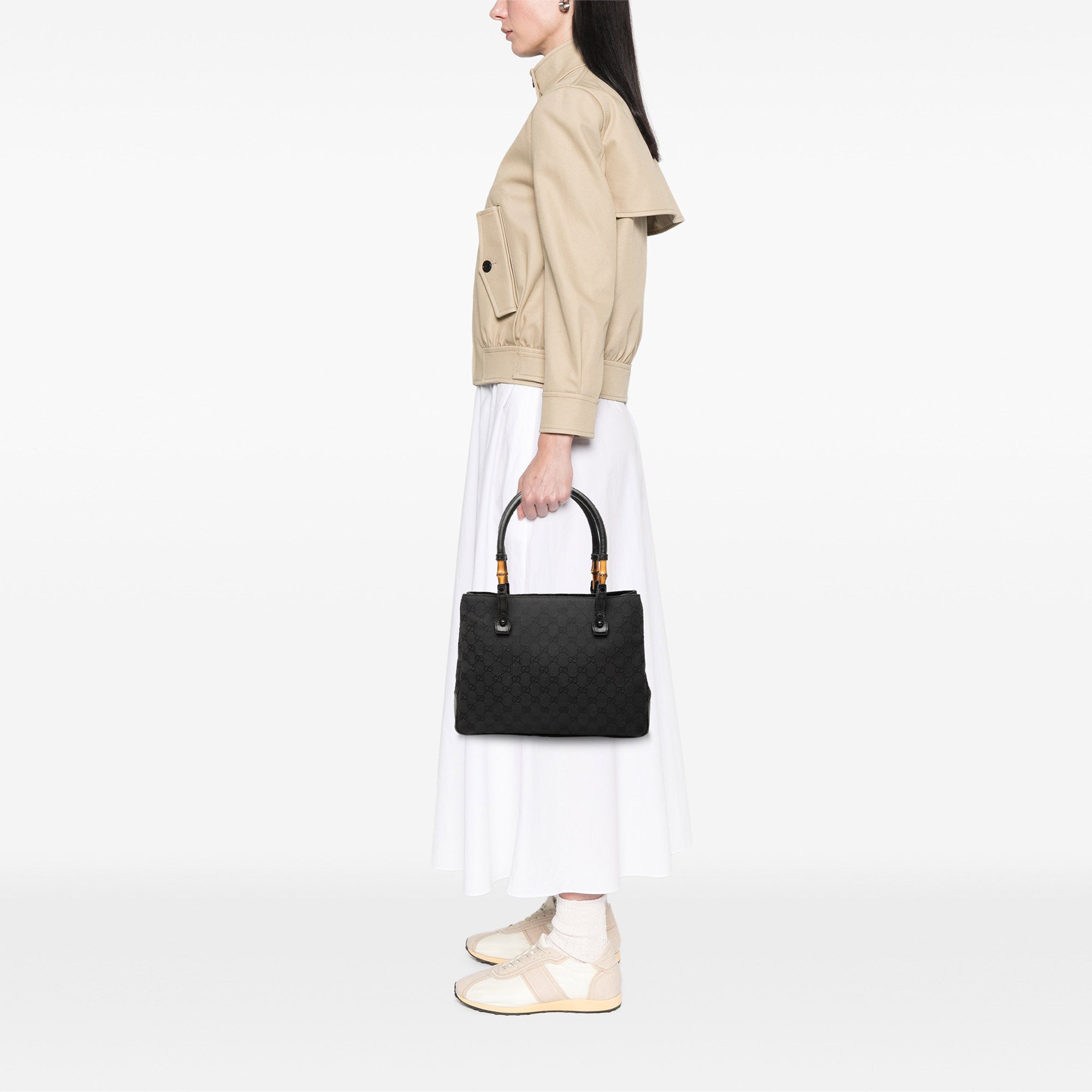 GG Canvas Bamboo Tote - Image 7