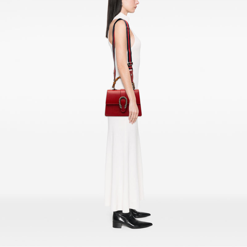 Medium Calfskin Bamboo Dionysus Web Satchel - Image 7