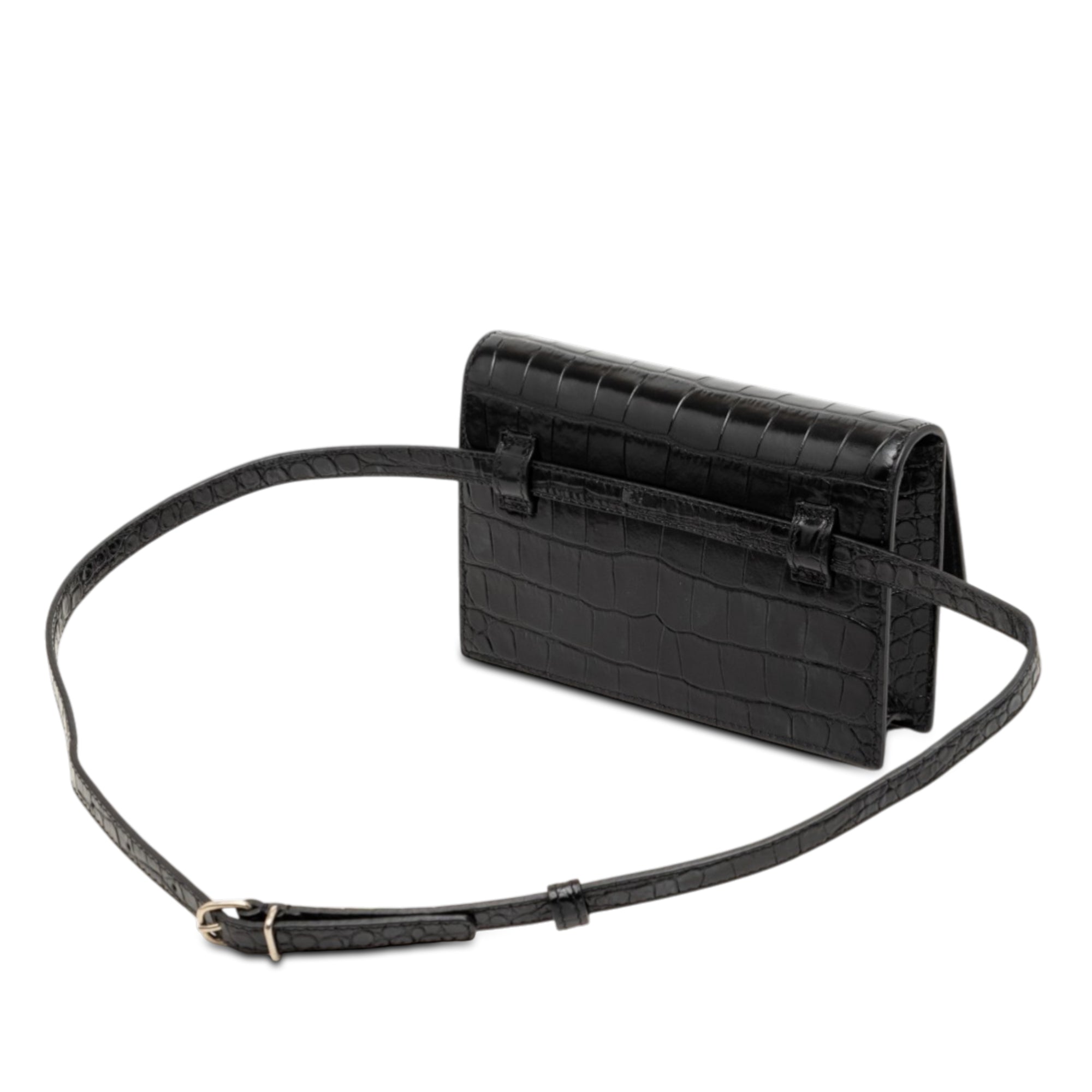 Croc Embossed Leather Sharp Belt Bag XS - Image 2