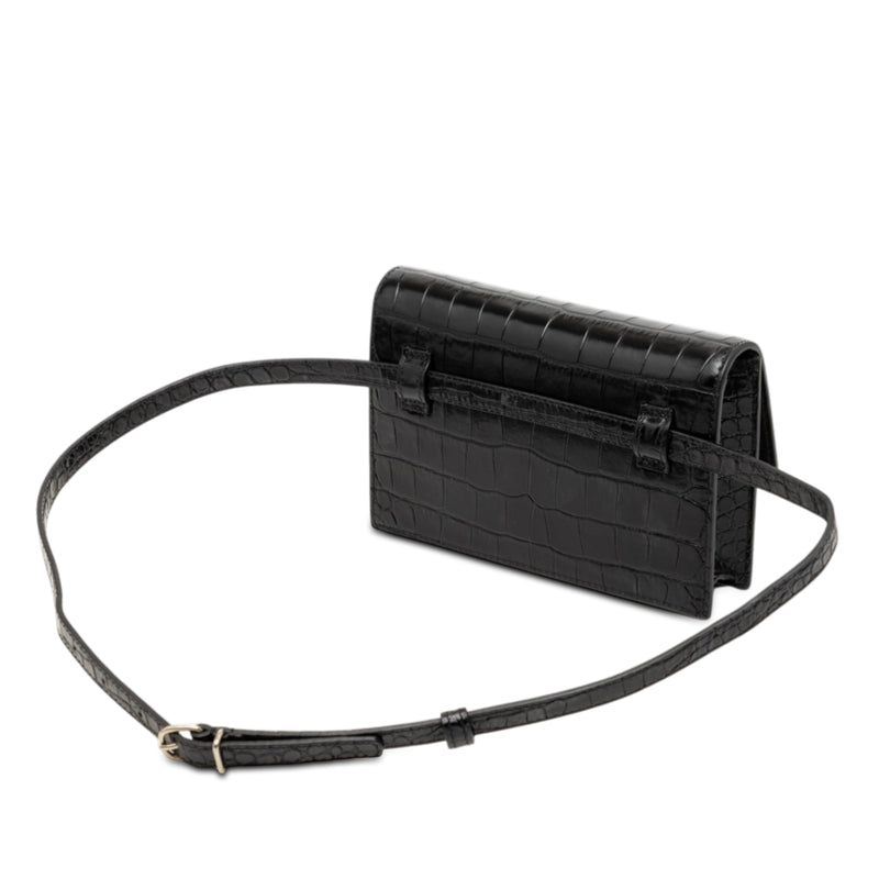 Croc Embossed Leather Sharp Belt Bag XS - Image 2