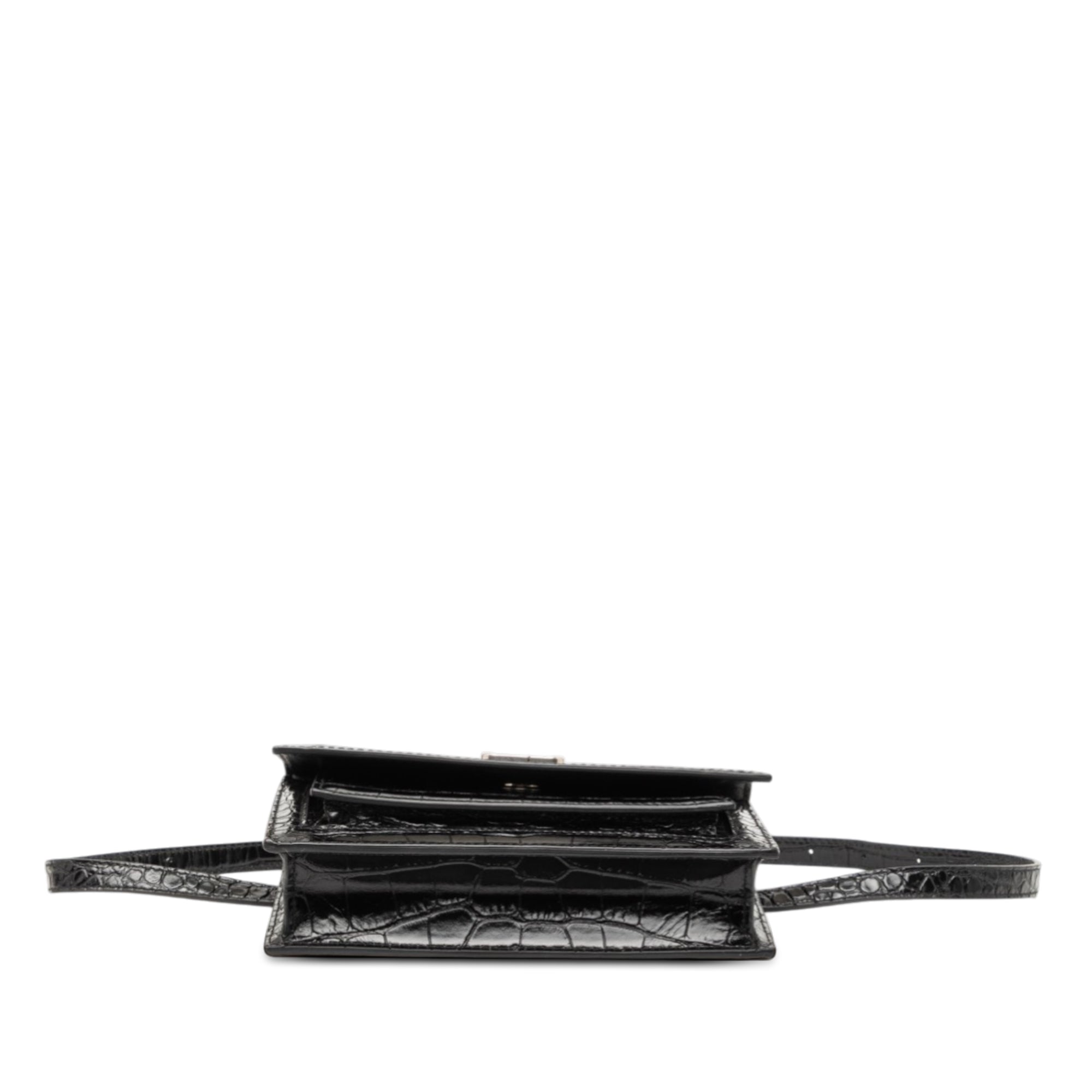 Croc Embossed Leather Sharp Belt Bag XS - Image 3