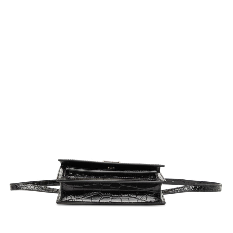 Croc Embossed Leather Sharp Belt Bag XS - Image 3