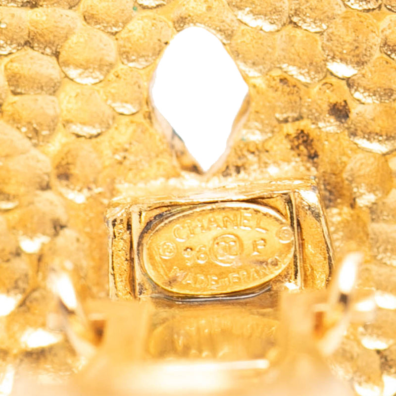 Gold Plated Logo Diamond Clip On Earrings - Image 3