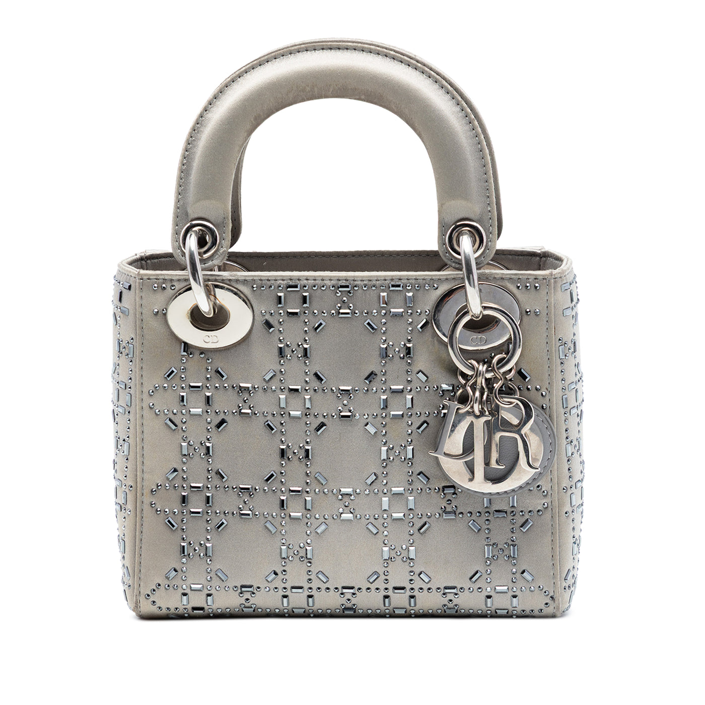 Mini Satin Cannage Crystal Embellished Lady Dior - Image 1