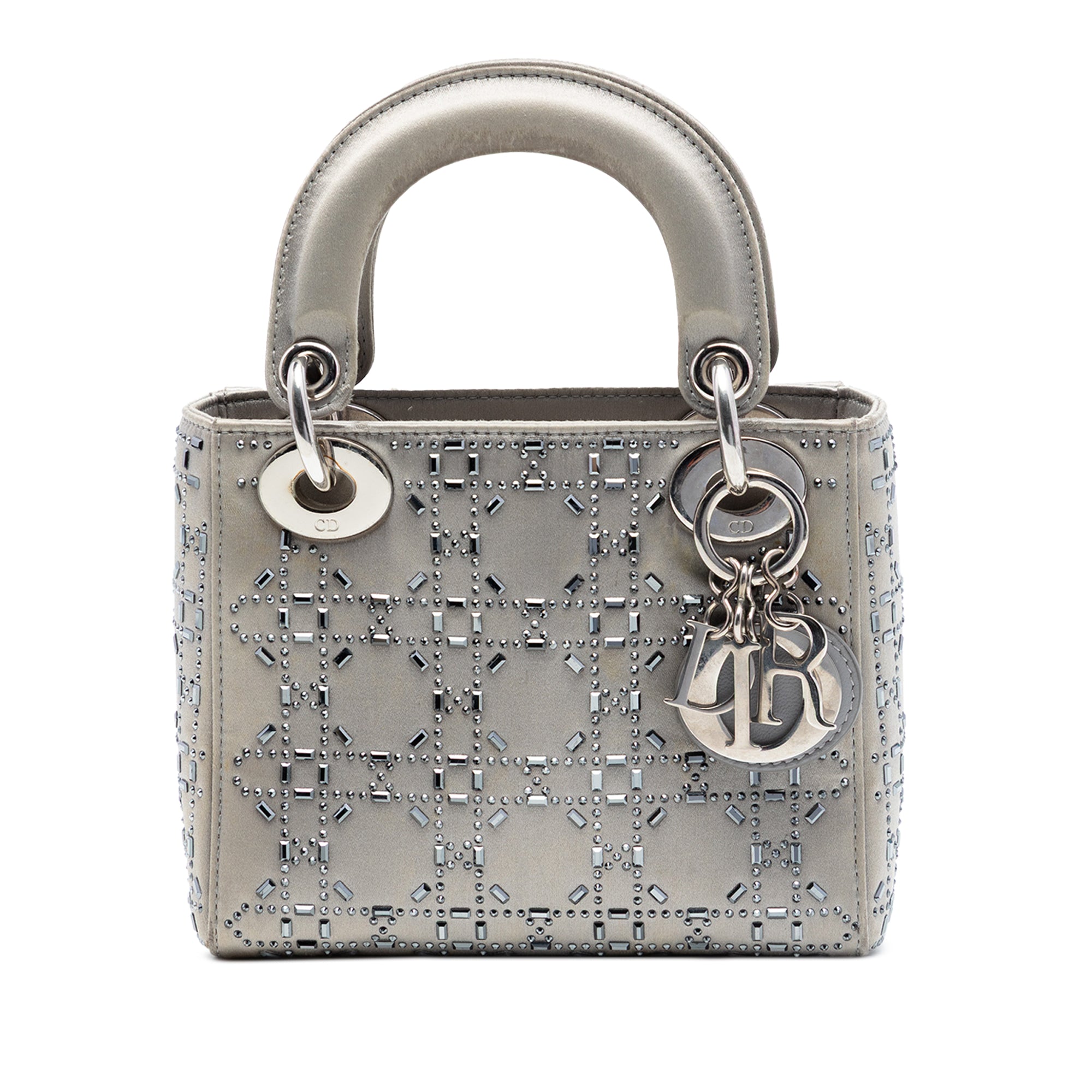 Mini Satin Cannage Crystal Embellished Lady Dior - Image 1