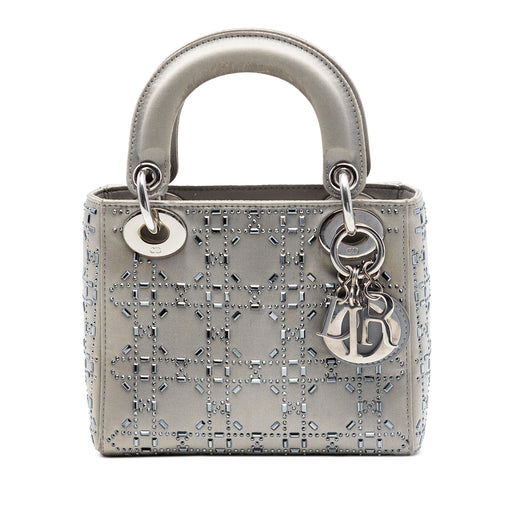Mini Satin Cannage Crystal Embellished Lady Dior - Image 1