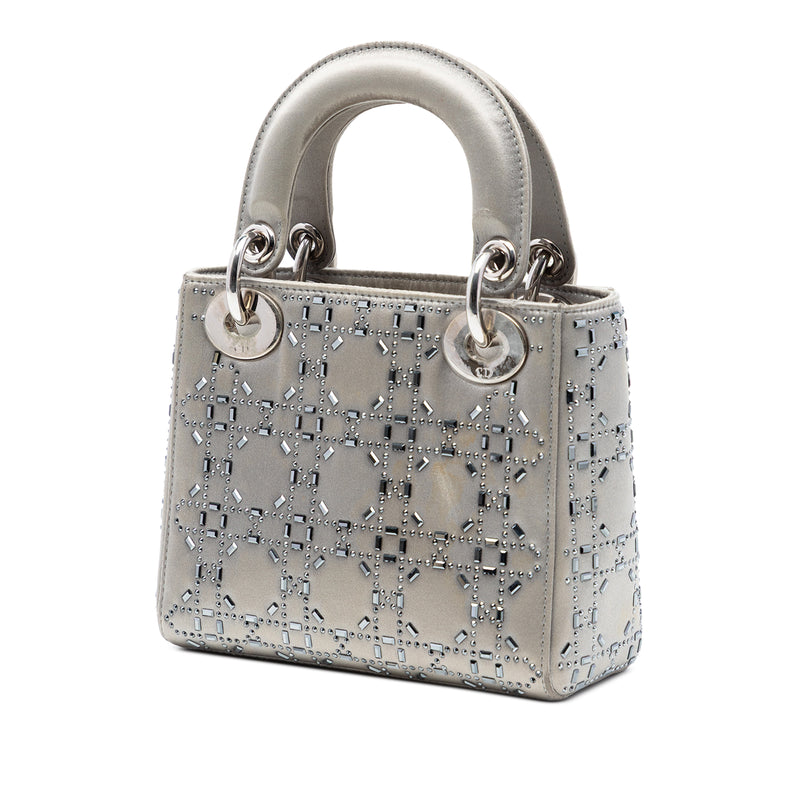 Mini Satin Cannage Crystal Embellished Lady Dior - Image 2
