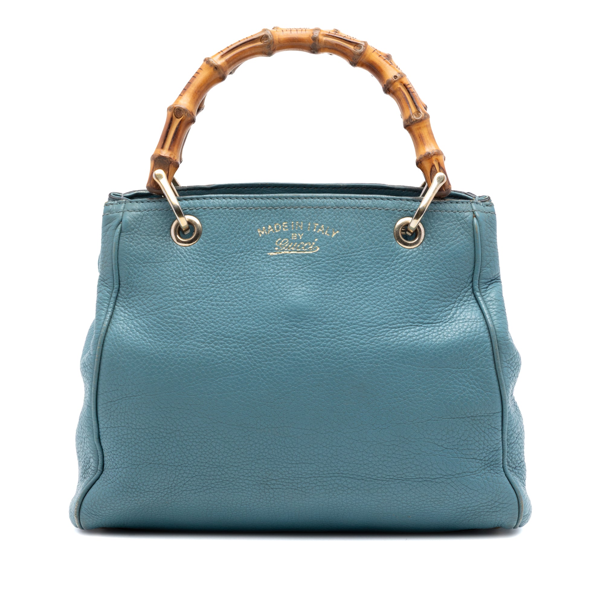 Small Calfskin Bamboo Shopper Satchel - Image 1