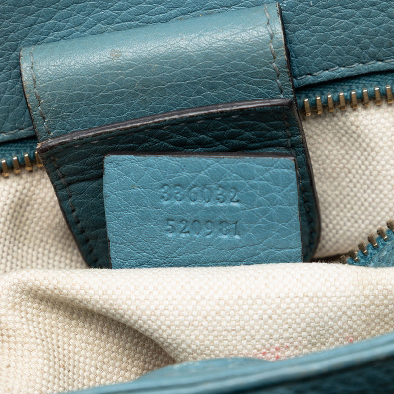 Small Calfskin Bamboo Shopper Satchel - Image 6