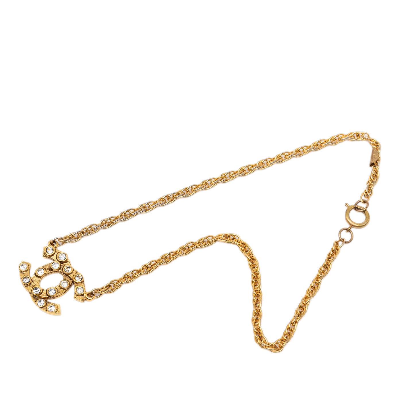 CC Gold Plated Strass Pendant Necklace - Image 1