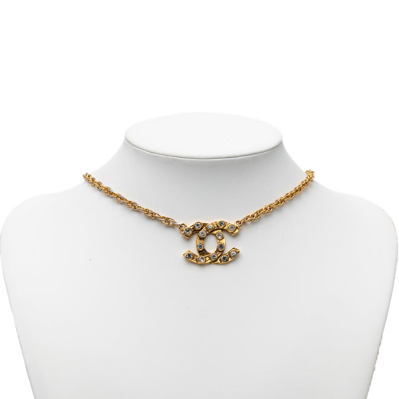 CC Gold Plated Strass Pendant Necklace - Image 6