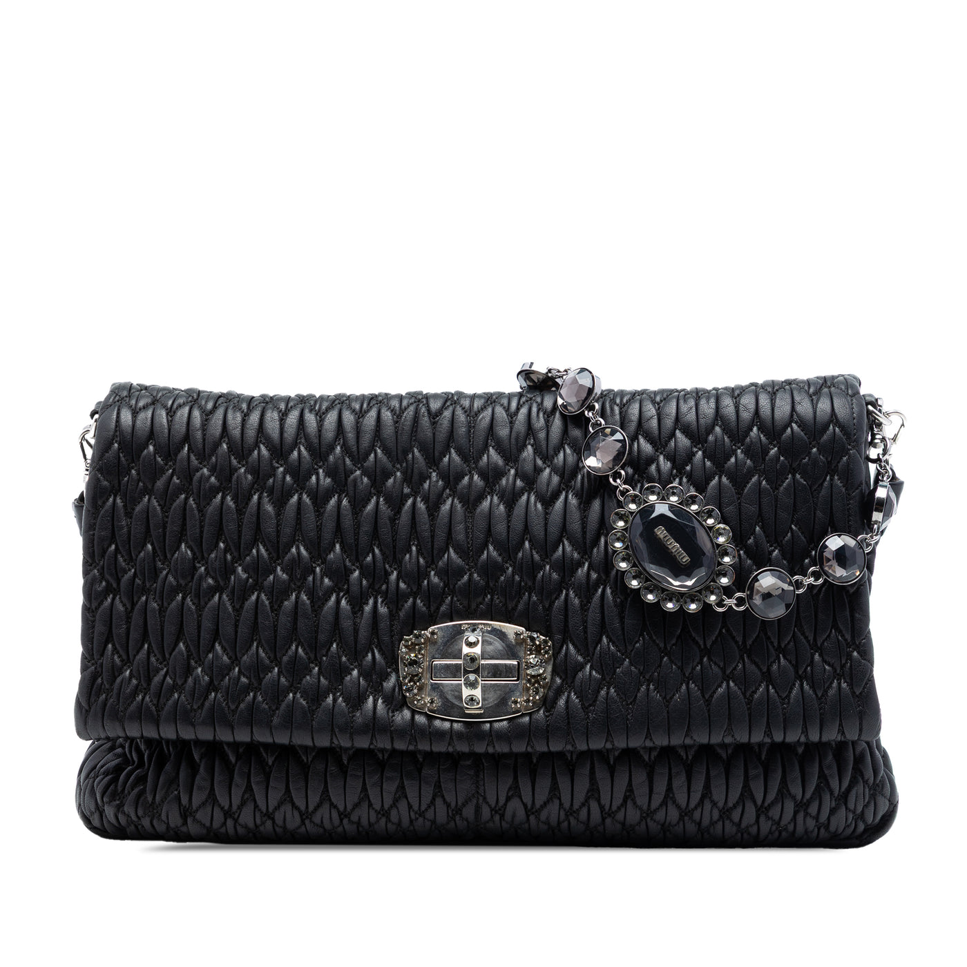 Large Matelasse Nappa Crystal Satchel - Image 1