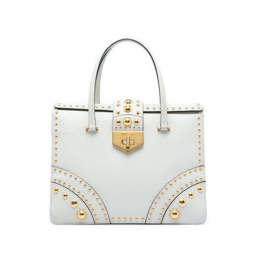 Studded Saffiano Turnlock Handbag - Image 1