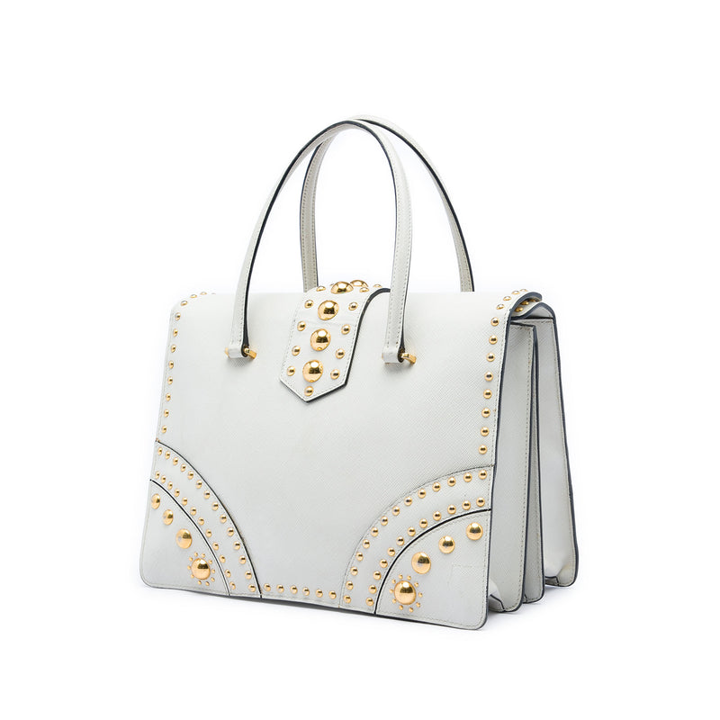 Studded Saffiano Turnlock Handbag - Image 2
