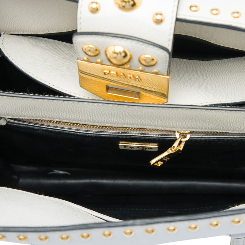 Studded Saffiano Turnlock Handbag - Image 4