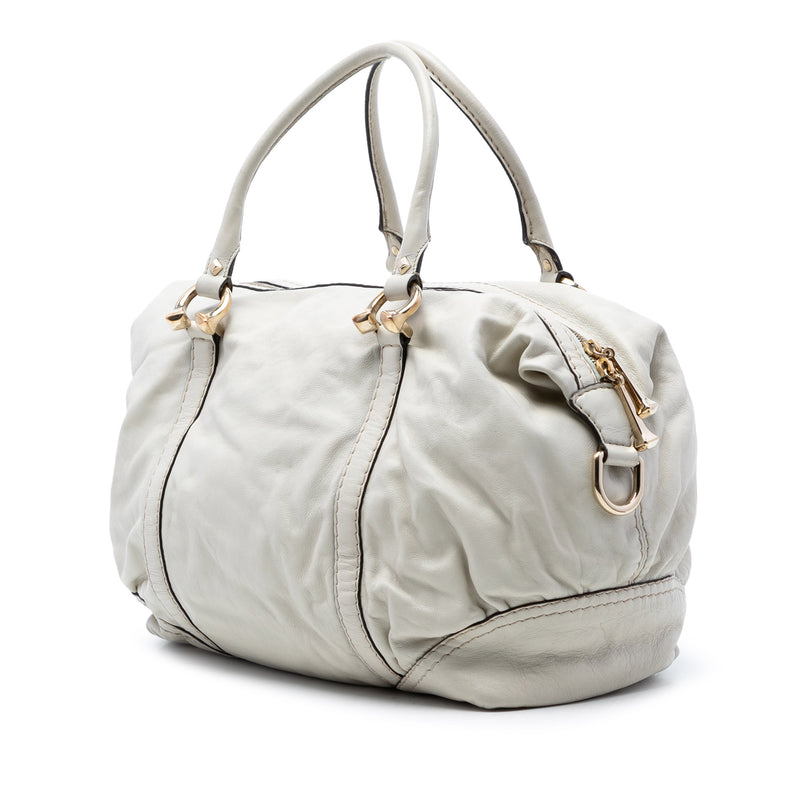 Leather Horsebit Nail Boston Bag - Image 2