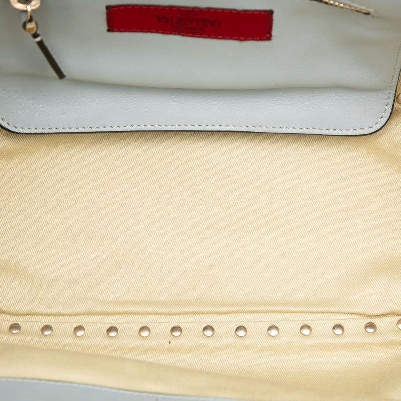 Small Leather Rockstud Trapeze Satchel - Image 4