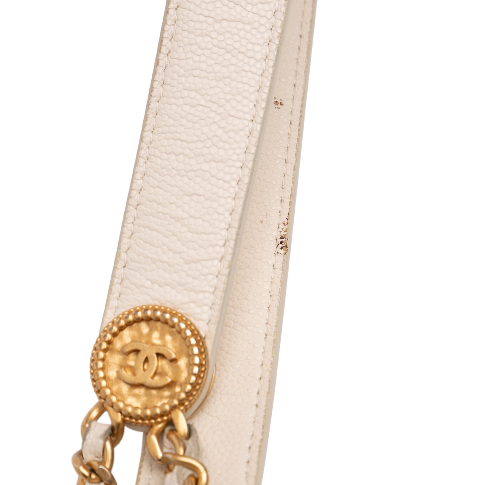 Mini Quilted Caviar Twist Your Buttons Drawstring Bucket Bag - Image 9